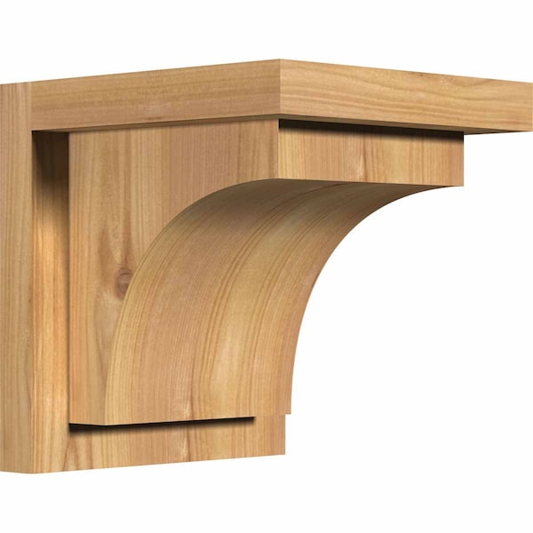 Ekena Millwork Huntington Smooth Corbel w/Backplate, Western Red Cedar, 7 1/2"W x 8"D x 8"H COR08X08X08HUN01SWR - main